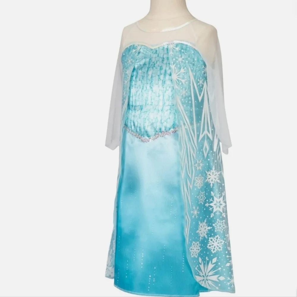 Disney Frozen Elsa Costume Dress with Cape - Blue and White Size 4-6×